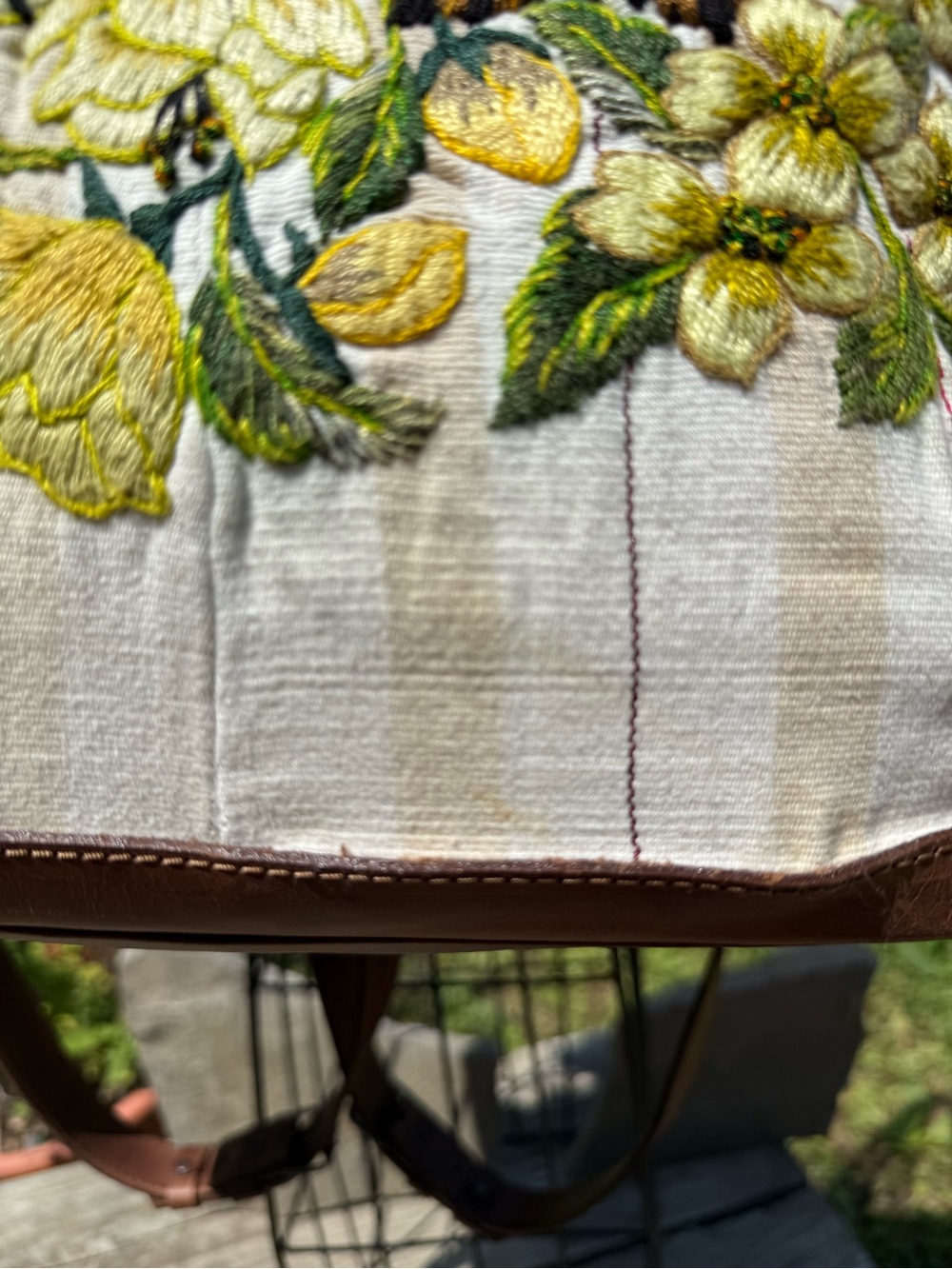 Butterfly & Floral Embroidered Canvas Tote/ convertible day bag - Picture 6 of 12
